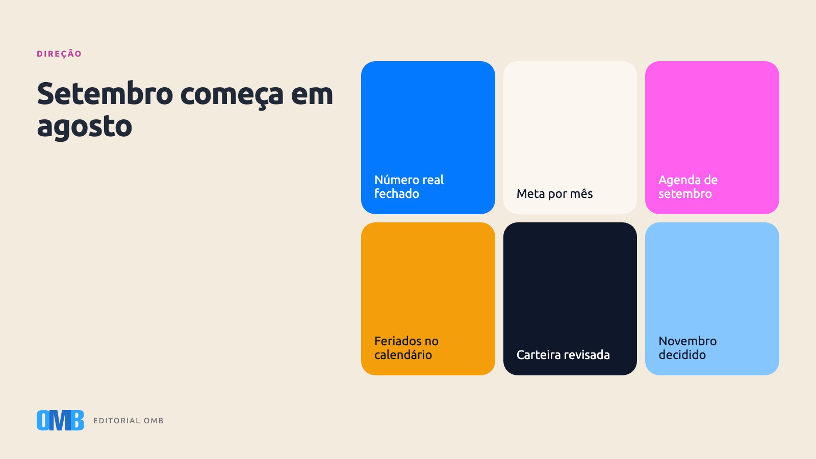 Doze pontos que um CEO deixa prontos antes de setembro