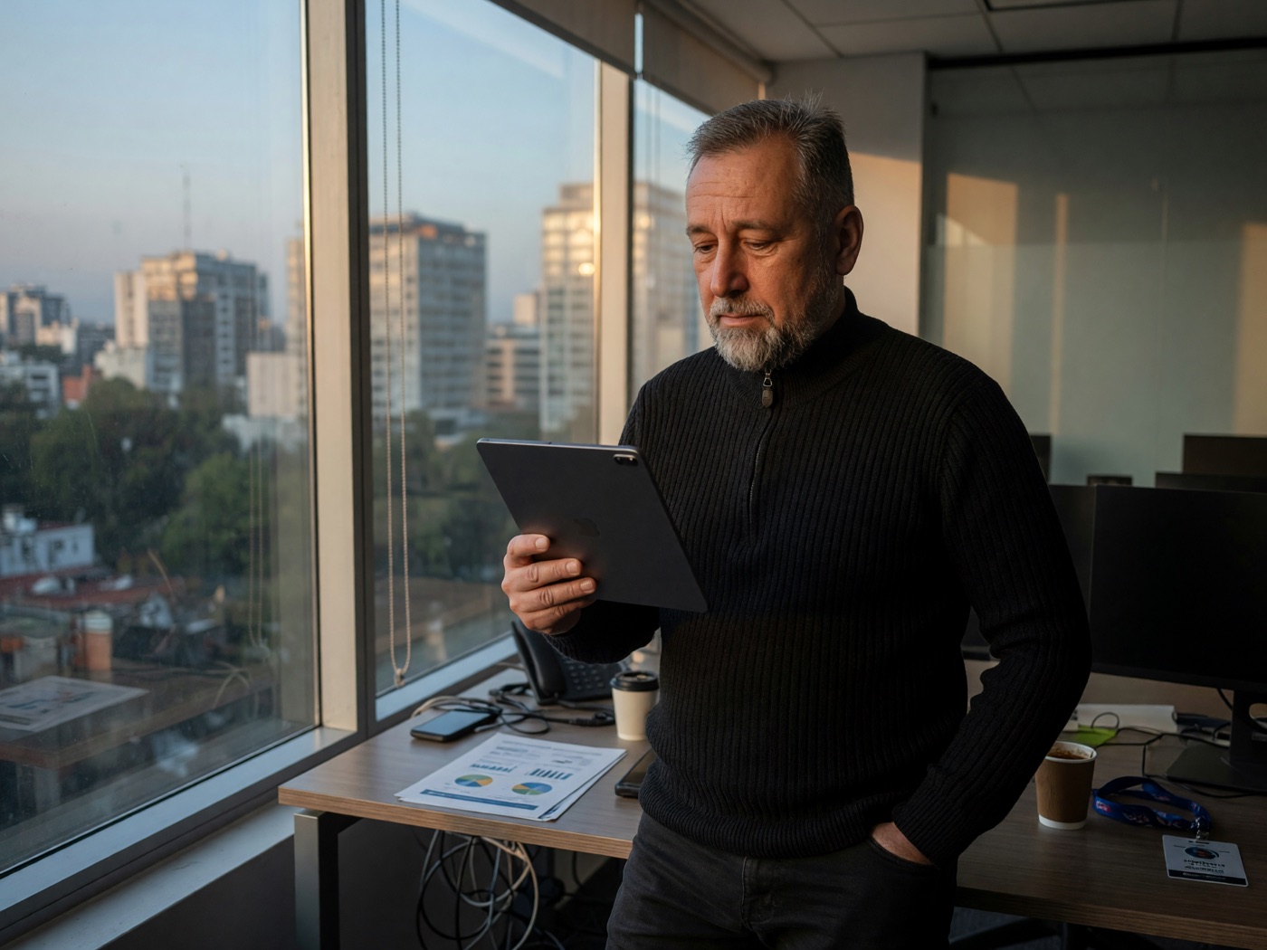A director reviews the weekly report of the operation